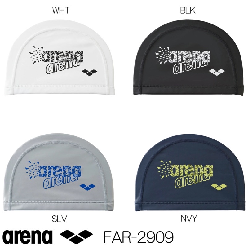 現貨（黑色)日本購入arena防水矽膠＋布雙層泳帽FAR-2909不黏髮不咬髮保護秀髮
