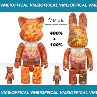 【VMEI】BE@RBRICK 楓葉貓兔千秋 400%+100%一組 庫柏力克熊 現貨 全新未拆