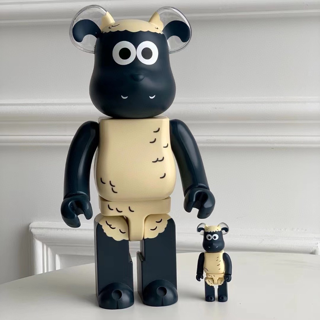 BE@RBRICK  SHEEP SHAUN bearbrick 暴力熊 擺件 潮玩 小羊肖恩公仔 400%+100%