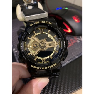 【CASIO 卡西歐】經典黑*金 G-SHOCK 抗震 GA-110GB-1A 防水 手錶