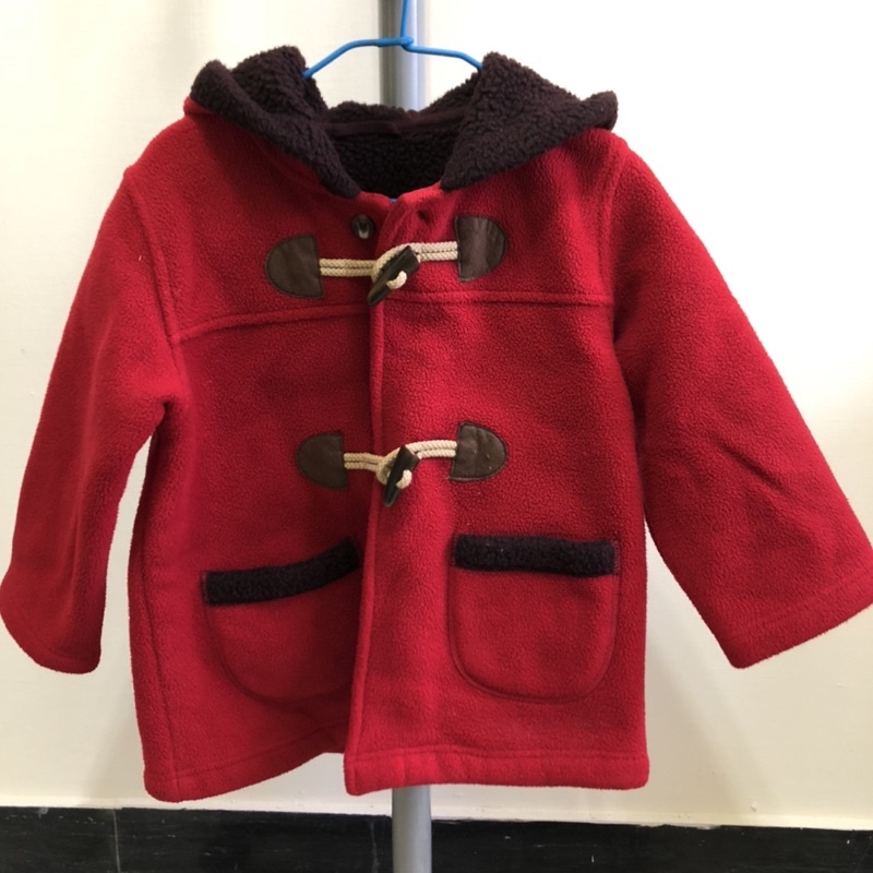 （二手） Uniqlo 紅色 連帽 外套 大衣 尺寸 100cm 兒童 童裝