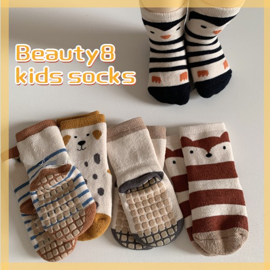 新生兒寶寶襪子 韓國風格 寶寶地板襪 矽膠防滑 1-3歲 3-5歲毛圈保暖 兒童秋季冬季純棉短襪