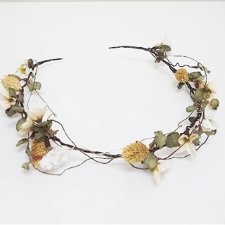 【梅子花束花環花冠頭飾】☘仿乾燥花環 ☘新娘頭飾☘仿真花☘現貨☘當天可出貨☘新娘花環☘