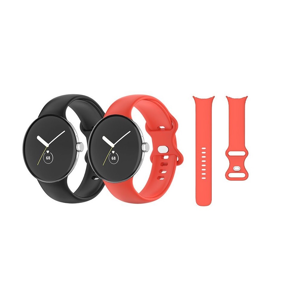 【穿扣平滑錶帶】Google Pixel Watch 1 / 2 通用 智慧手錶 矽膠 運動 腕帶