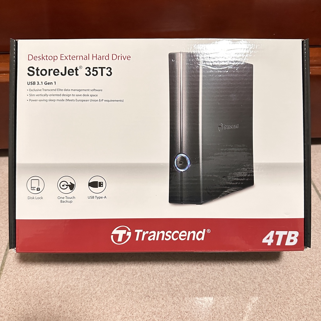 Transcend 創見｜StoreJet 35T3｜桌上型外接式硬碟｜USB 3.1｜3.5吋硬碟｜4TB
