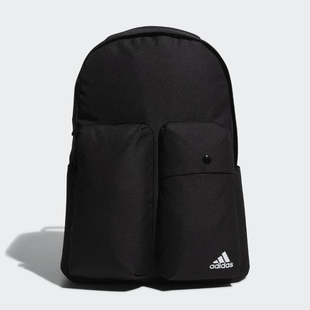 ADIDAS 愛迪達 背包 大容量 黑色 四個外置口袋 內夾層 兩側收納袋 小Logo 多口袋 後背包 HP1452