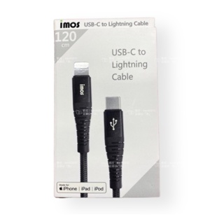 IMOS 保固三年 USB-C to Lightning 閃電連接線1.2M(防鯊網編織) 充電線 原廠認證