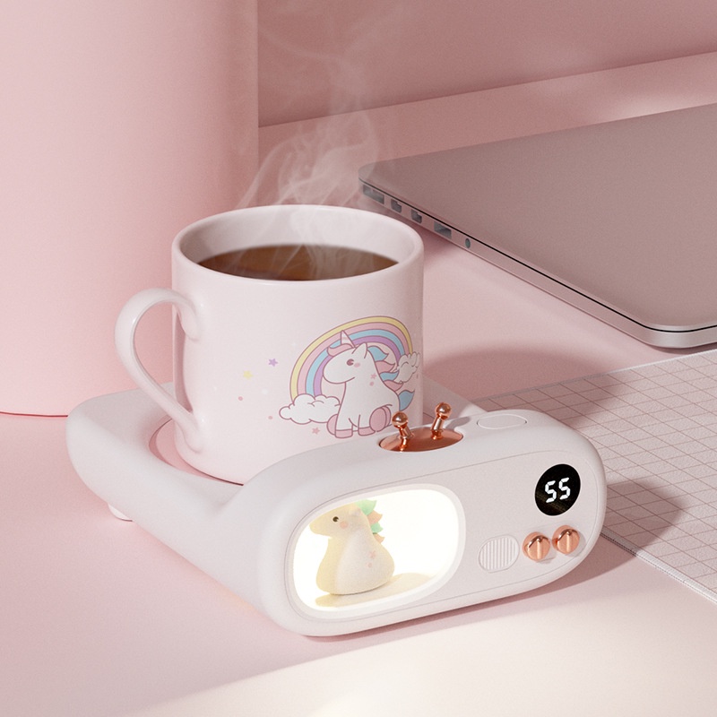 新品萌寵TV暖杯墊恆溫55度定時家用辦公室熱牛奶熱水USB保溫杯墊智能保溫加熱器