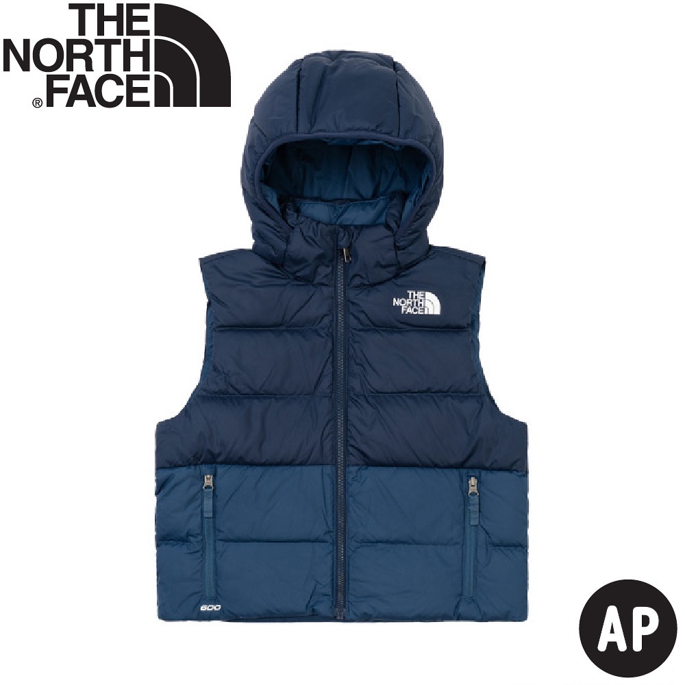 【The North Face 童 600FP 雙面羽絨背心 AP《海軍藍》】7UMP/登山/露營/雙面穿/戶外