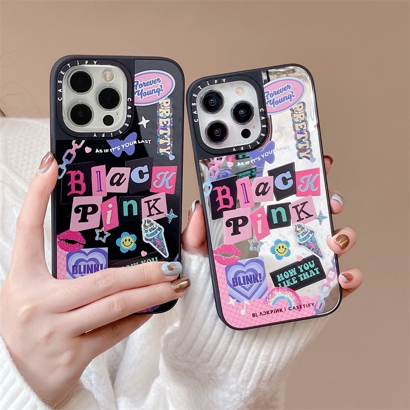 Casetifg Brand 聯名韓國女團BlackPink外殼官方帶盒鏡面手機殼適用於iPhone 14 Plus 1