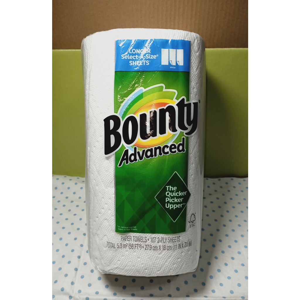 【現貨-每捲101張】美國 Bounty 隨意撕特級廚房紙巾 紙抹布 單捲售 好市多