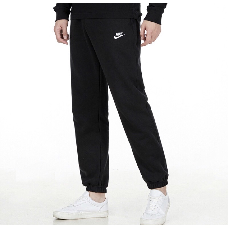 NIKE NSW PANTS 男款 黑色 基本款 長褲 棉褲 縮口 刷毛 刺繡 BV2738-010