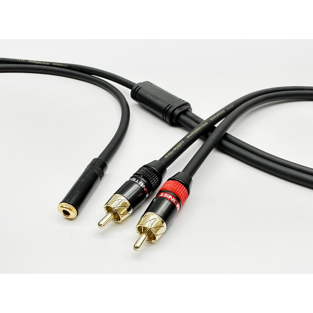 高級線 2RCA對3.5母 一分二 一轉二 Y線 3.5mm RCA音源線 監聽喇叭專用 3.5母頭