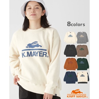 秋冬新品 日本KRIFF MAYER正規販売代理店 品牌兔兔刷毛大學T 女刷毛休閒上衣 街頭休閒服飾 日系服飾 情侶服飾