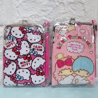 正版 三麗鷗 Hello Kitty 凱蒂貓 雙子星 直式夾扣零錢包 收納包 置物包 錢包 手腕包