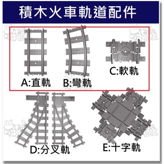 ★牛把拔★『現貨』《積木火車軌道配件》火車系列/火車軌道配件A至C款/積木兼容樂高