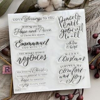 s 0604 -14 英文印章 5543 祝福語印章 peace rejoices 透明印章 水晶印章