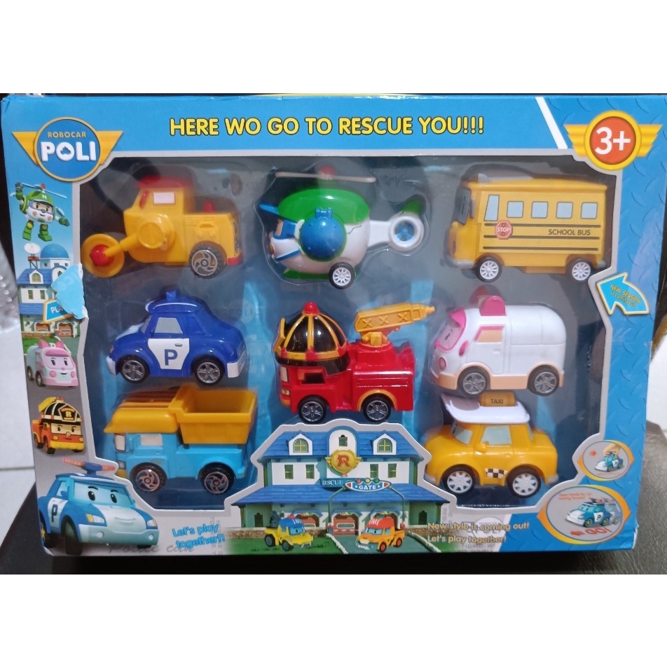 2小時快速出貨 POLI波力迴力車8入 救援隊出動 玩具迴力車 波利迴力車組(8入) 兒童玩具 玩具車 玩具車模型