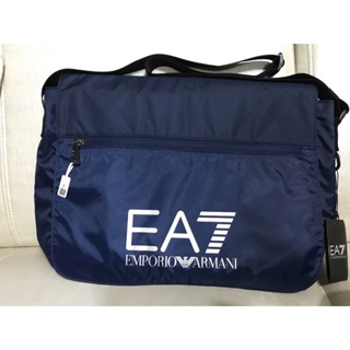《全新正品》EA7 EMPORIO ARMANI 尼龍郵差包 斜背包 書包（藍色）