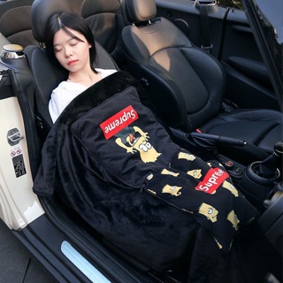 汽車抱枕被子兩用午睡車載毯子腰靠墊靠枕空調被多功能沙發枕頭被 汽車裝飾