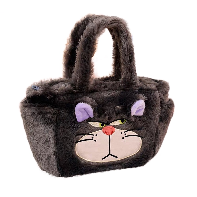 路西法貓貓包化妝包便當收納雜貨袋束口袋單肩手提毛絨玩偶包包