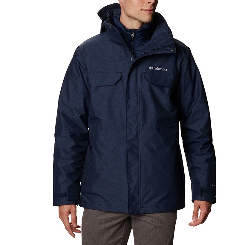 【Columbia】UWE14890 男款 兩件式OT防水鋁點保暖外套 深藍 三合一外套