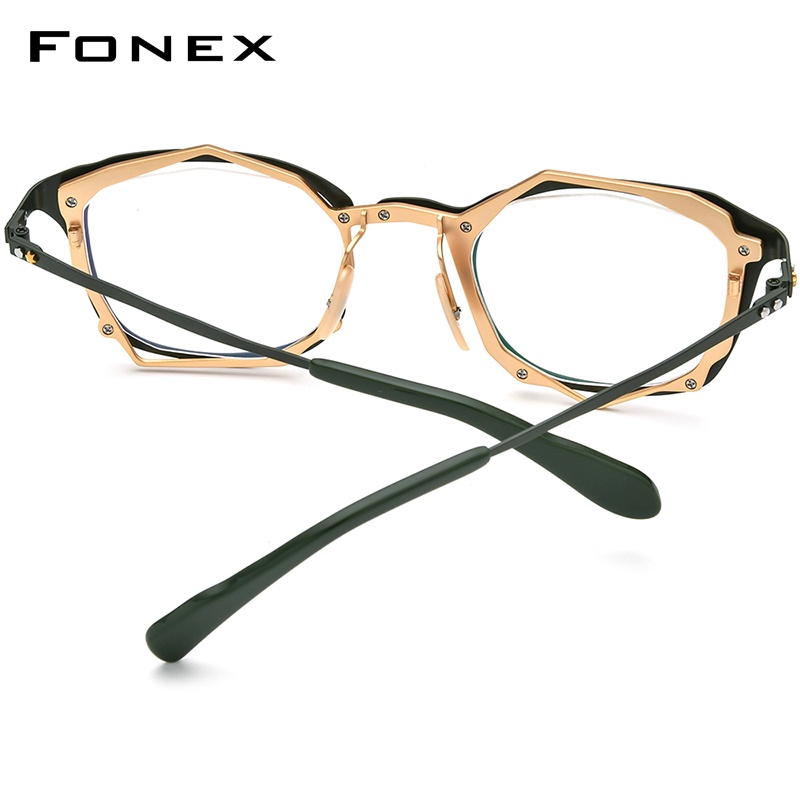 Image of Fonex 純鈦眼鏡框男士 2022 新款復古復古方形眼鏡光學眼鏡 F85729 #7