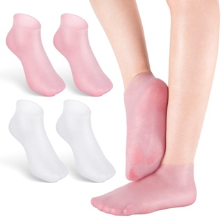 1 雙足部護理襪 Spa 家用新款矽膠保濕凝膠鞋跟襪開裂足部護膚保護器防開裂