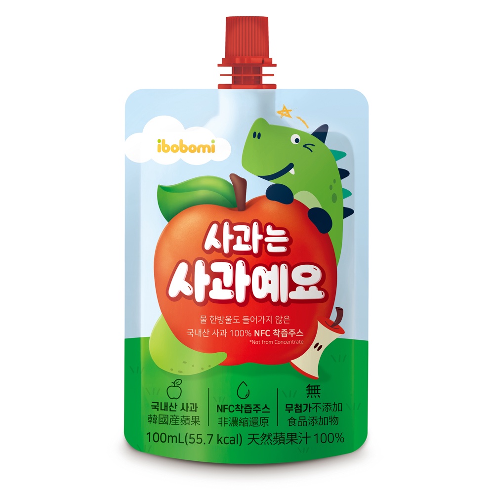 《 Chara 微百貨 》 韓國 ibobomi 100% 天然 蘋果汁 100ml 團購 批發