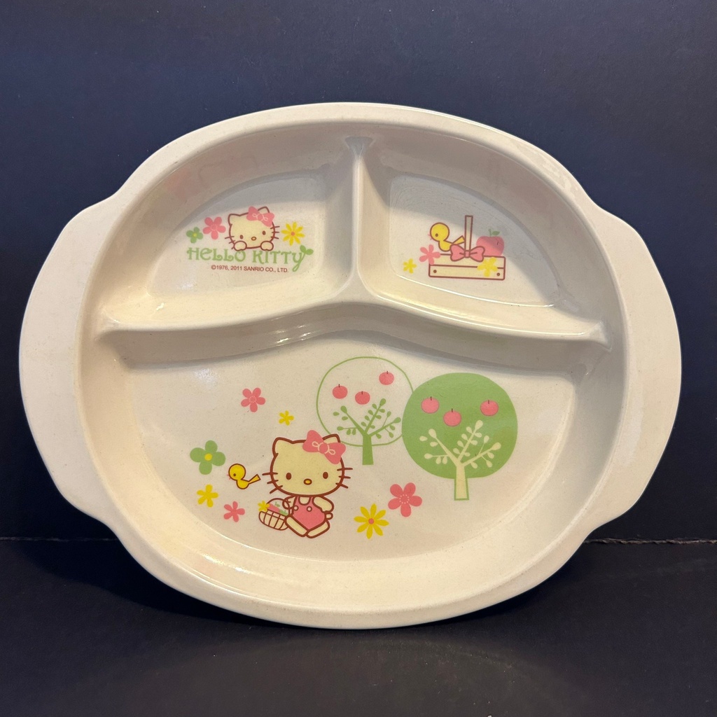 【三麗鷗Hello Kitty】三格 餐盤 美耐皿 盤子