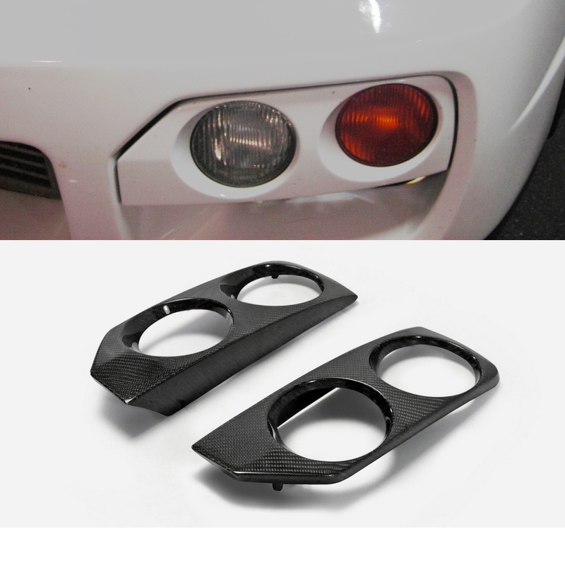 (全台可安裝)尼桑Skyline R33升級 GTR高品質碳纖維前杠霧燈罩框 原廠前燈蓋框罩