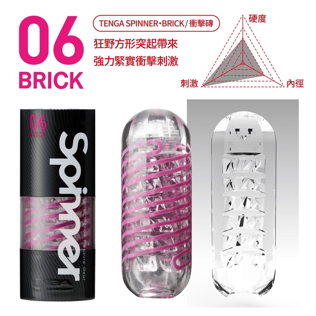 TENGA SPINNER BRICK/衝擊磚 旋吸式重複性飛機杯 飛機杯 成人用品 自慰杯 情趣玩具 情趣用品 女優