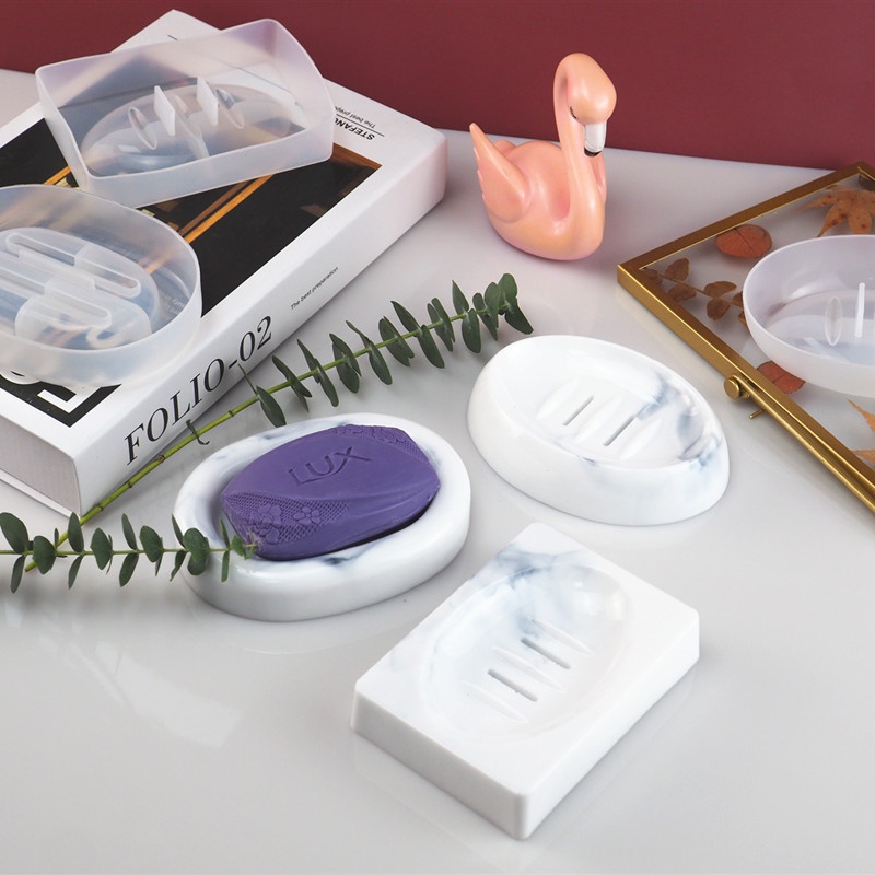 3 款肥皂盒水晶環氧樹脂模具矽膠模具 DIY 樹脂工藝鑄造工具