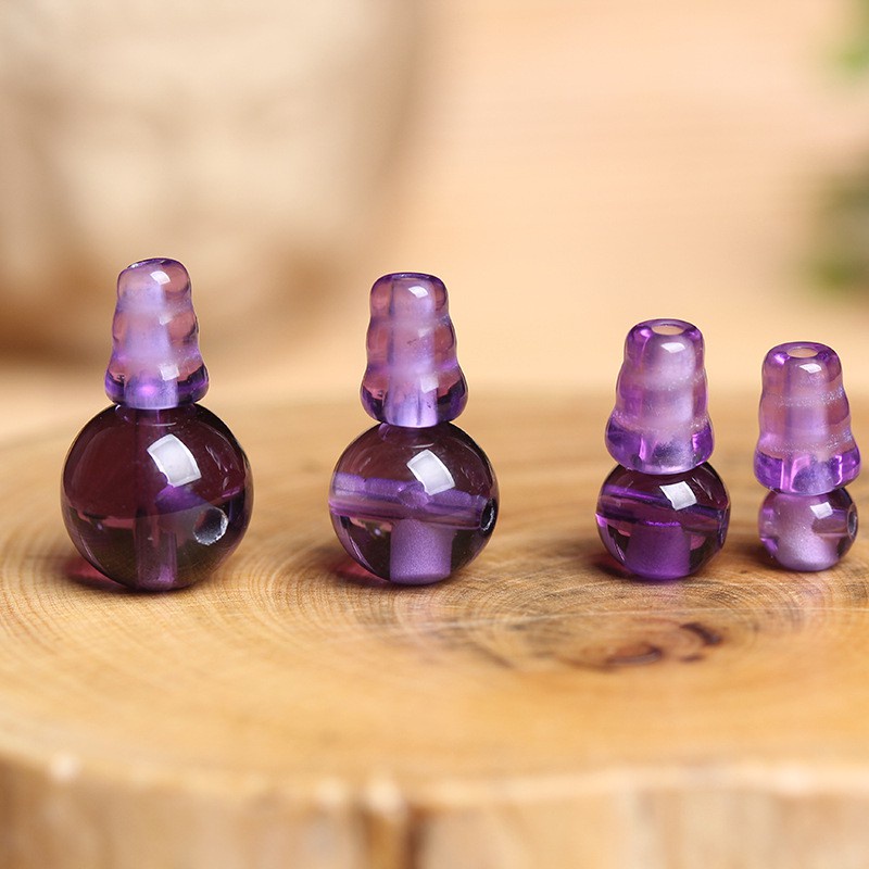 4A 天然 紫水晶 三通 佛頭 佛珠 圓珠 單珠 散珠 DIY 手作 手工 自作 水晶 首飾 珠寶 材料 飾品