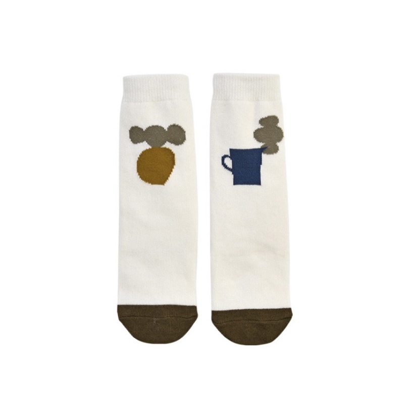 現貨🔥韓國Moimoln✨16-18公分 厚感幾何塗鴉長襪  襪子 冬天 男寶女寶
