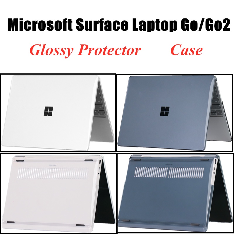 微軟 適用於 Microsoft Surface Laptop Go/Go2 光面塑料 PC 外殼皮膚 PC 薄硬筆記本
