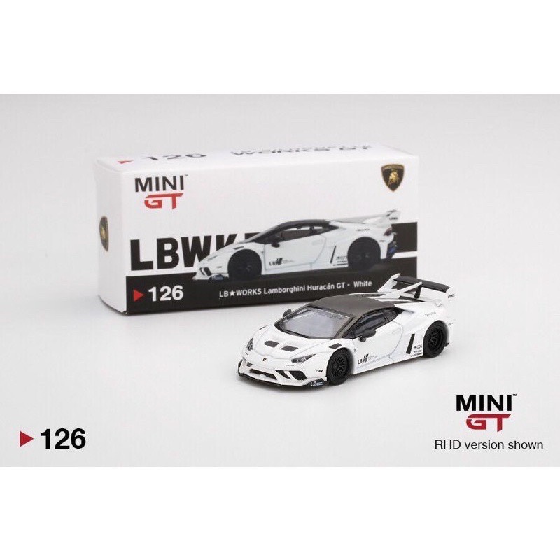 全新 Mini GT 1/64 藍寶堅尼 Lamborghini Huracan GT LB 白 126 #126