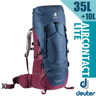 【德國 Deuter】Aircontact Lite 35+10L 專業輕量拔熱透氣背包_深藍/黑莓_3340221