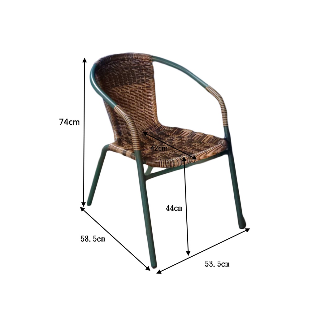 【BROTHER兄弟牌】4/23出貨4張PE休閒雙色藤椅  (4張椅）綠色/黑色管休閒椅/餐椅/蘋果椅