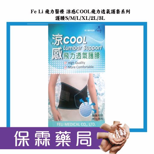 *醫材字號*台灣製造品質保證【Fe Li 飛力醫療】涼感COOL飛力透氣護腰(2L)