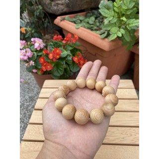 【100%臺灣檜木佛珠18mm 】 【18mmx13顆】買五送一條臺灣老師父手工自車的