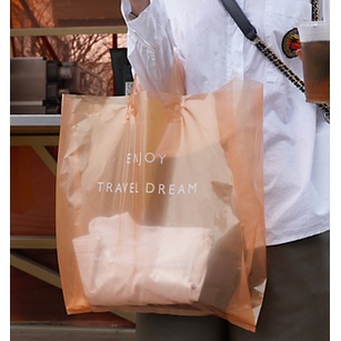 ♥現貨♥半透明 英文字袋  塑膠手提袋 PE材質提袋 加厚提袋 購物袋 服飾袋 蛋糕袋 禮品袋包裝袋 環保袋
