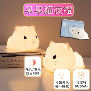 【最高折400】貓咪夜燈 夜燈 小貓夜燈 小夜燈 拍拍燈 可愛夜燈 造型夜燈 led夜燈 usb夜燈 充電夜燈 床頭夜燈