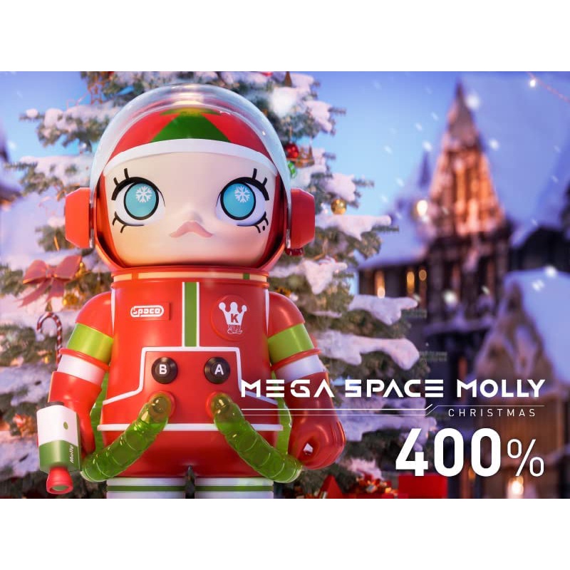 八田元氣:日版泡泡瑪特 Mega珍藏系列 400% Space Molly Christmas 聖誕特飾版