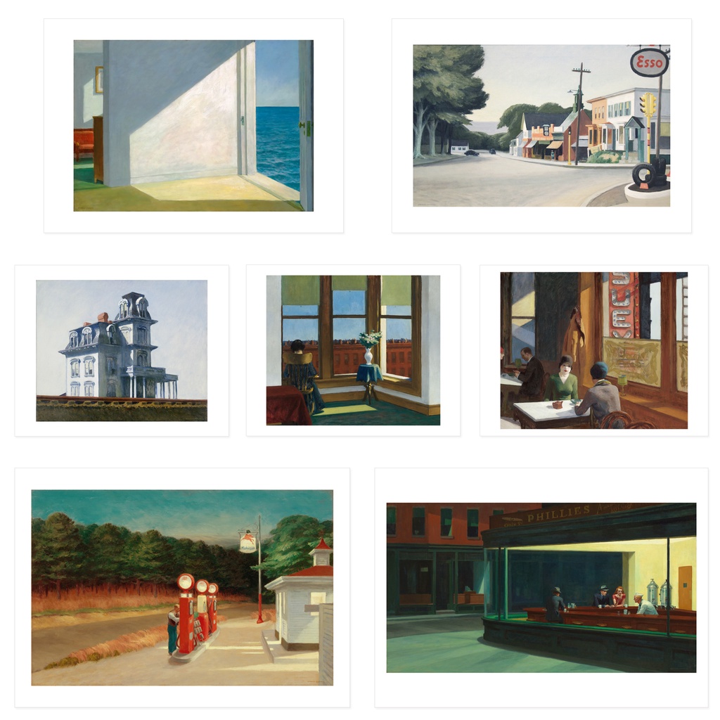 【QISHE】 |Edward Hopper|愛德華霍普合集海報 客廳餐廳臥室書房畫芯