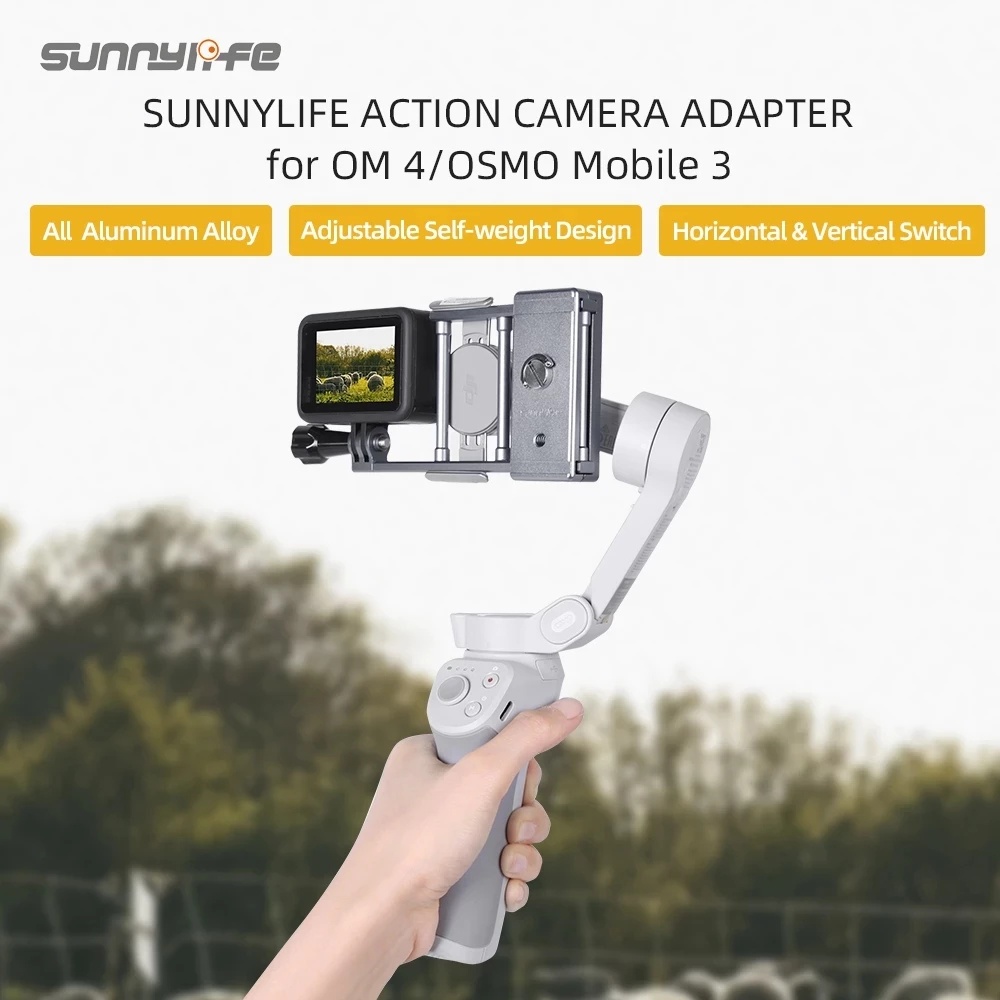 Sunnylife 手持雲台運動相機適配器開關安裝板穩定器適用於 GoPro 12 11/DJI Osmo action