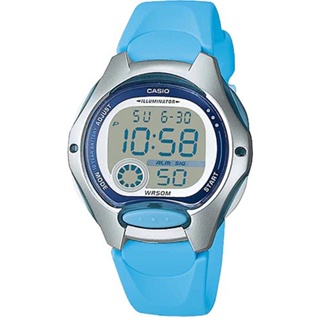 【CASIO】十年電池電子錶-水藍銀框(LW-200-2B)正版宏崑公司貨