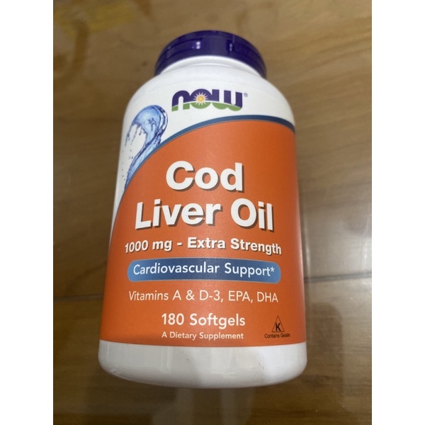 美國NOW Foods Cod Liver Oil鱈魚肝油 180顆 ～新竹在地現貨3瓶