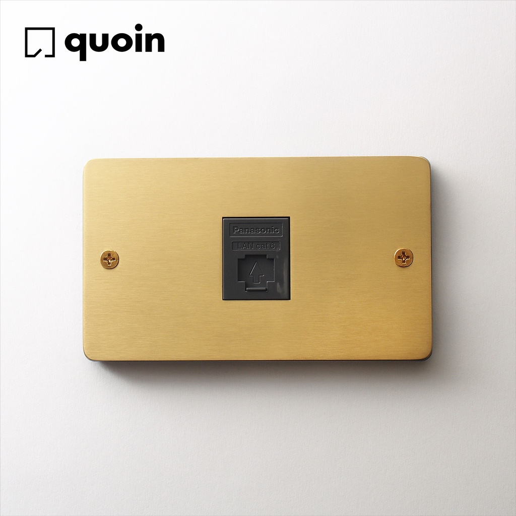 【光引 quoin】標準型不鏽鋼開關面板 黃銅色髮絲金 搭配Panasonic國際牌 網路插孔 Cat6