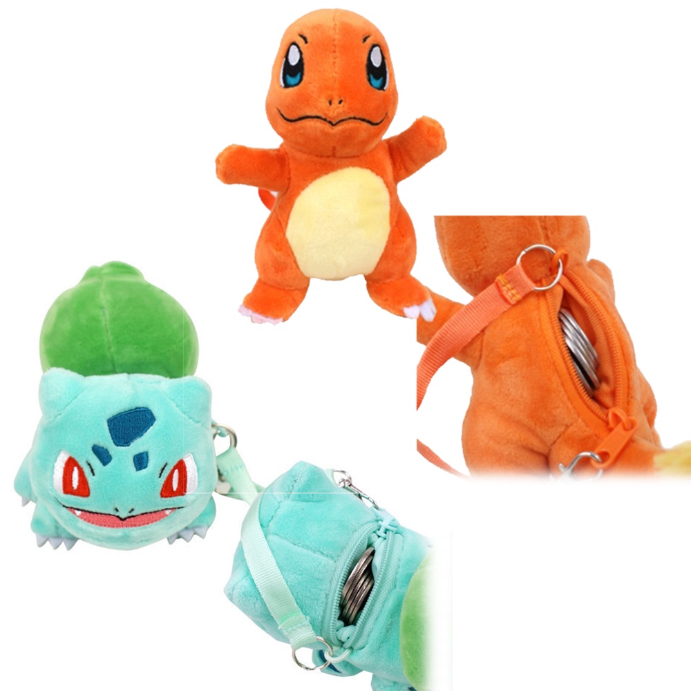 韓國正版授權寶可夢Pokemon 神奇寶貝 小火龍 / 妙蛙種子 娃娃造型零錢包  /  娃娃吊飾 / 小物收納包